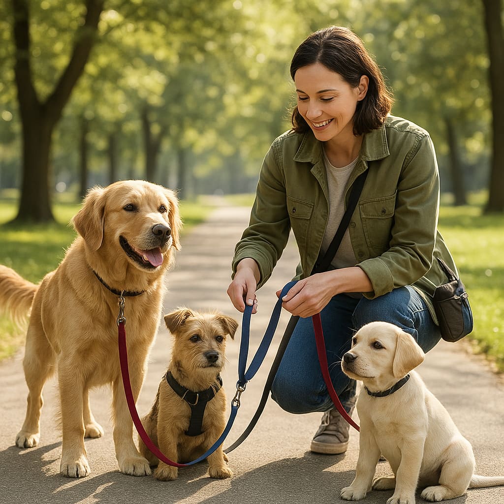 Vorbereitung eines Hundespaziergangs